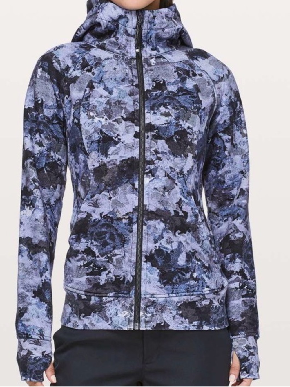 Lululemon Rare Scuba Hoodie Light Cotton Fleece Screen Camo Multi Size 4